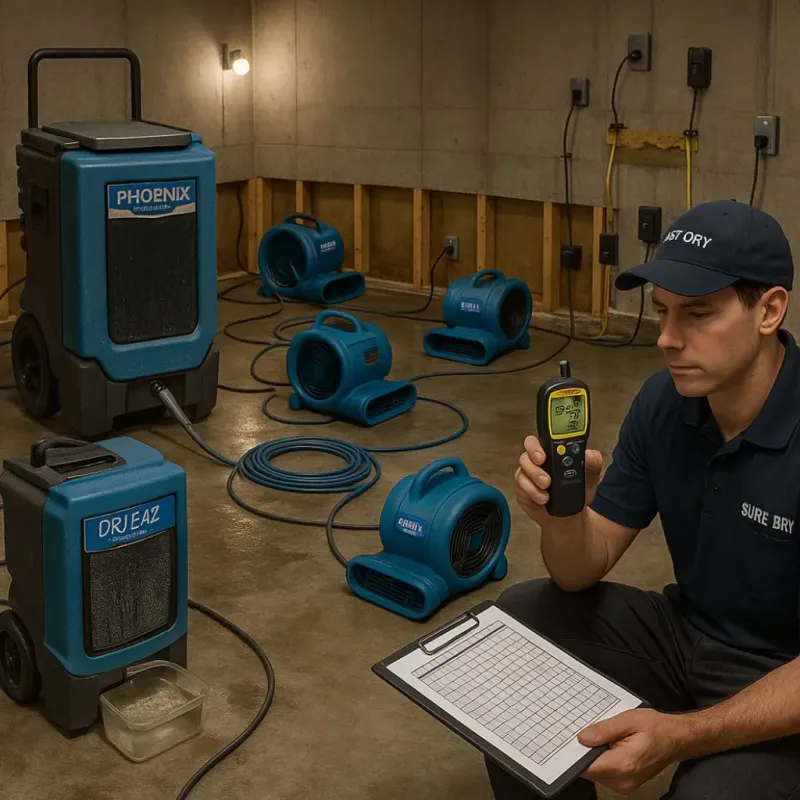 Structural Drying and Dehumidification process in Brownstown, IN
